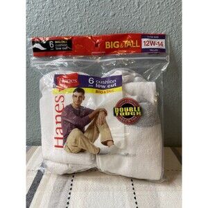Vintage Hanes 6-Pair Cushion Low Cut Socks Men’s Shoe Size 12-14 Made USA